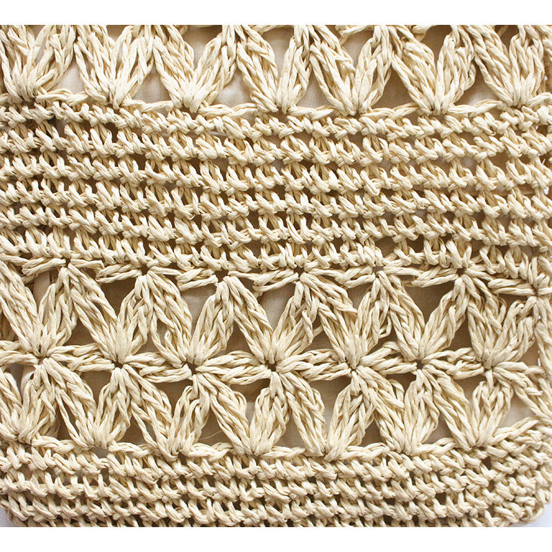 Straw Bag New Style Shoulder Crossbody Women'S Bag Handwoven Beach Bag Hollow Tassel Literary Casual Versatile Small Bag