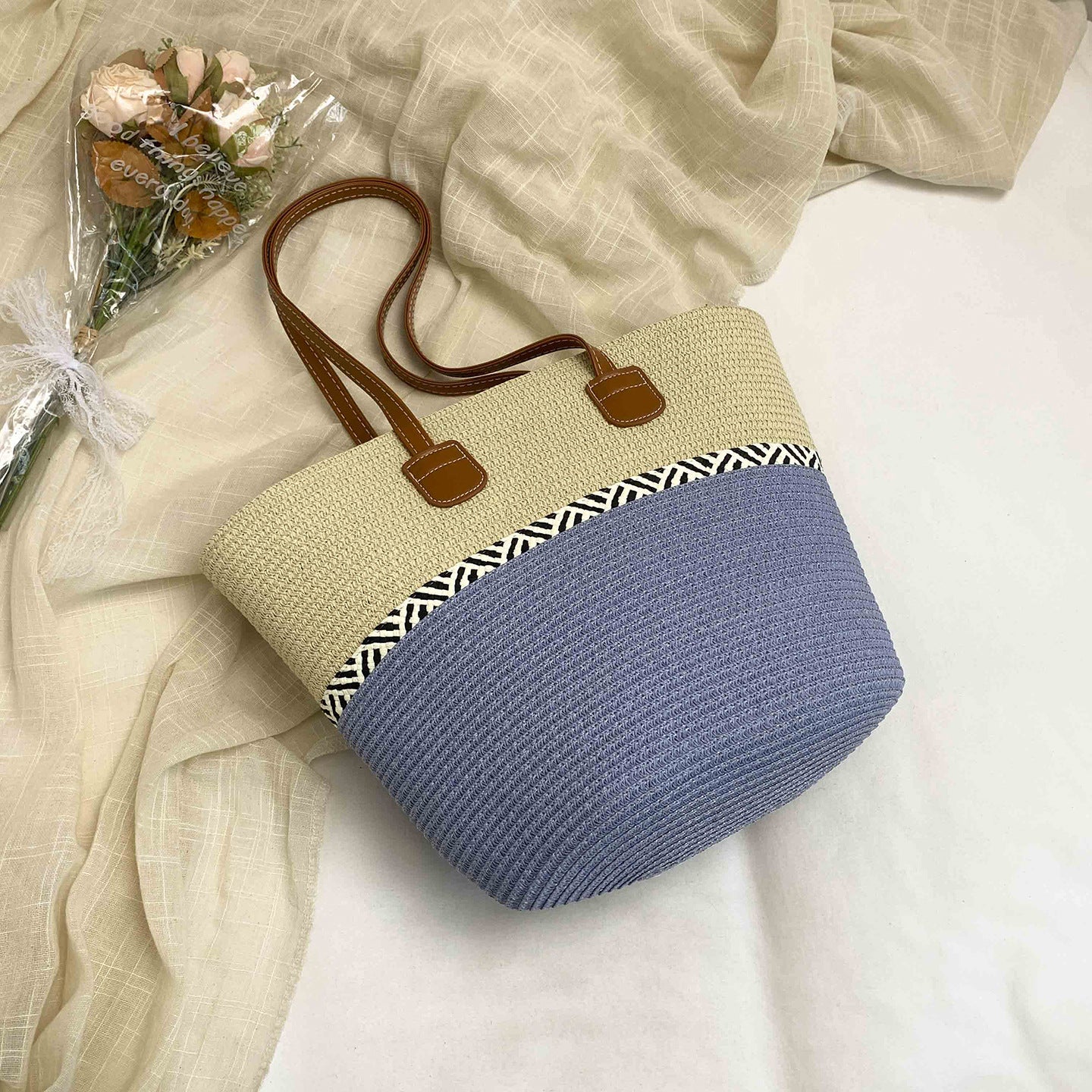 Women Straw 2026 Spring Woven Handbag Rattan Crossbody Large Tote Bag