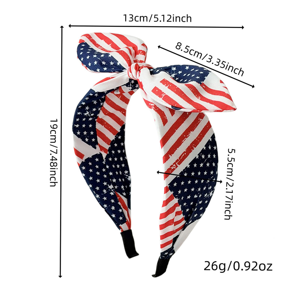 Independence Day American Flag Bow Headband
