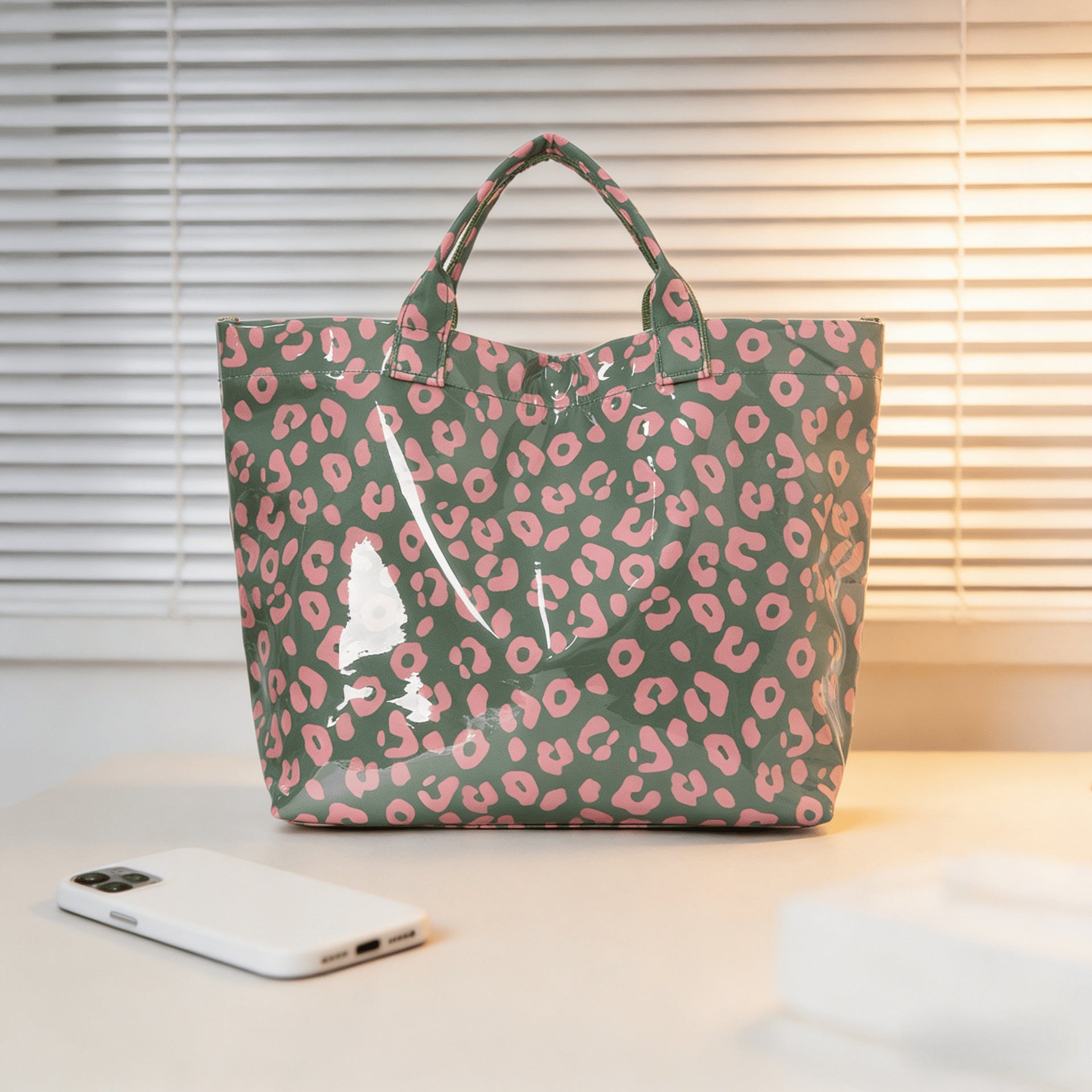 Leopard Print Large Tote Bag
