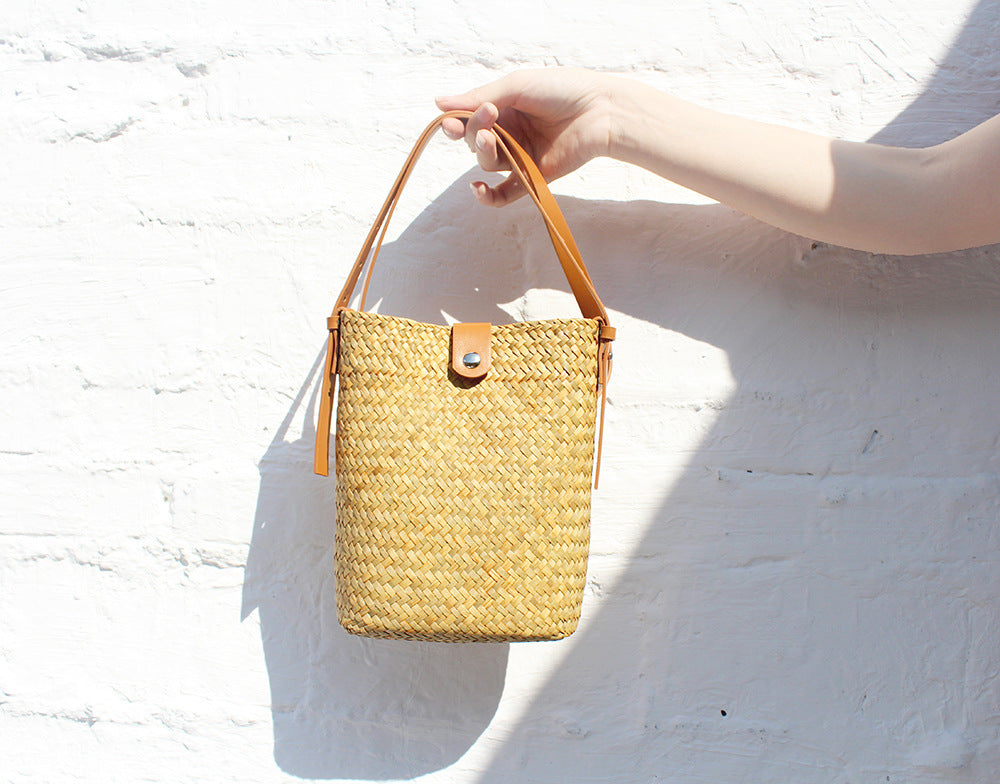 Straw Hand-Woven Crossbody Beach Phone Bag