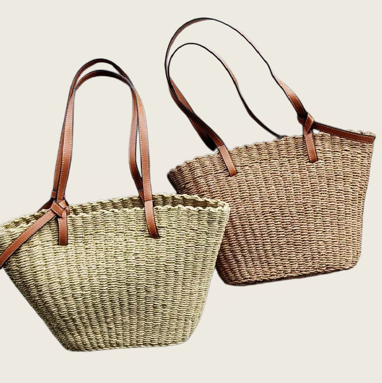 Women Fresh Hand-Woven Handbag, Literary Holiday Style Shoulder Bag