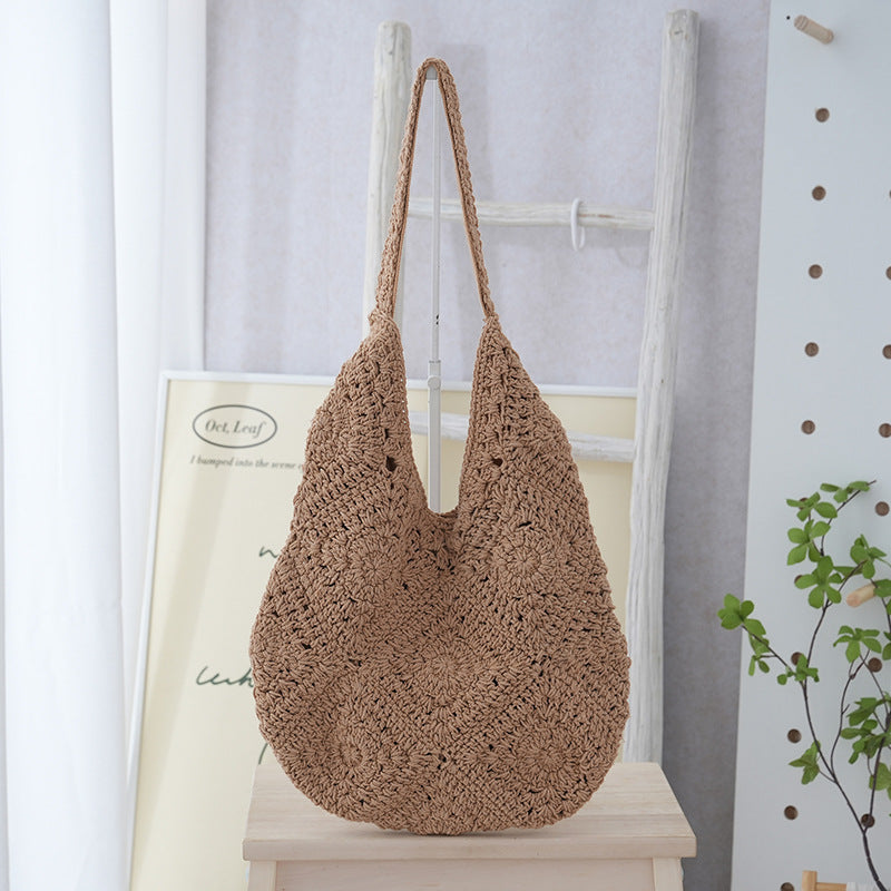 Women Lightweight Large Capacity Casual Woven Bag