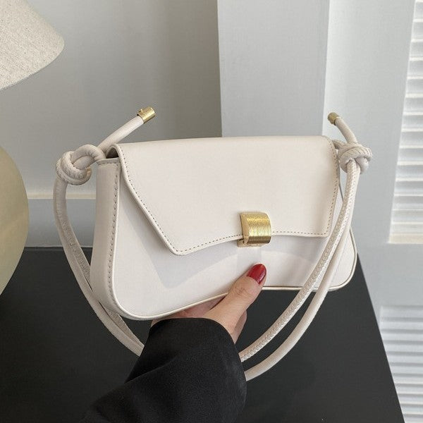 Minimalist Flap Adjustable Knotted Strap Shoulder Bag