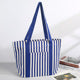Vertical Stripe Long Handle Canvas Tote Bag