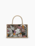 Women Sequin Embroidered Woven Tote Bag, Fashion Large Capacity Handbag