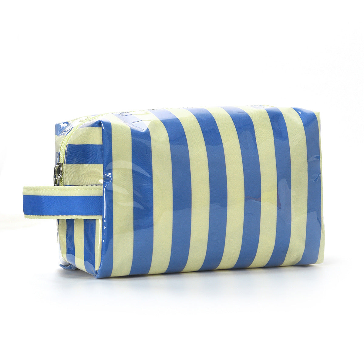 Large-Capacity Striped Travel Cosmetic Bag