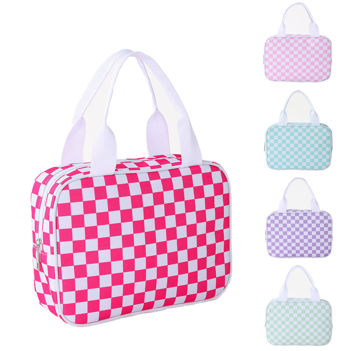 Checkerboard Large Capacity Insulated Lunch Bag
