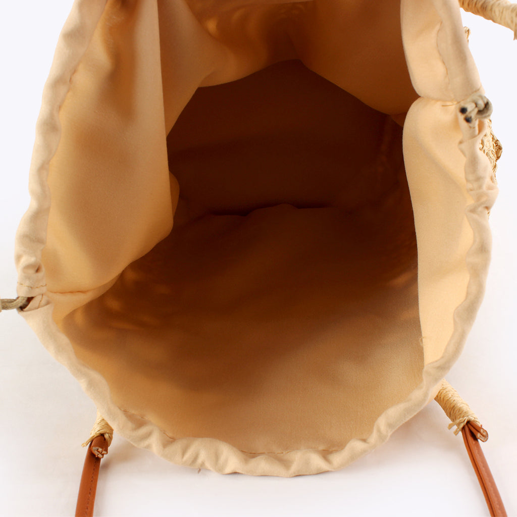 Crochet Paper Openwork Floral Shoulder Straw Tote Bag