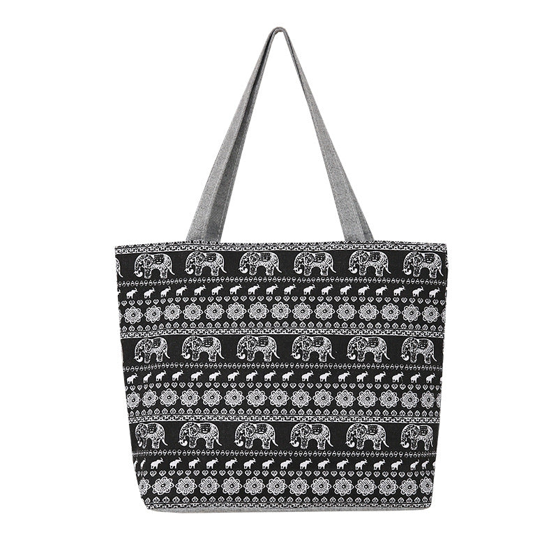Double-Sided Printed Large Capacity Canvas Tote Bag