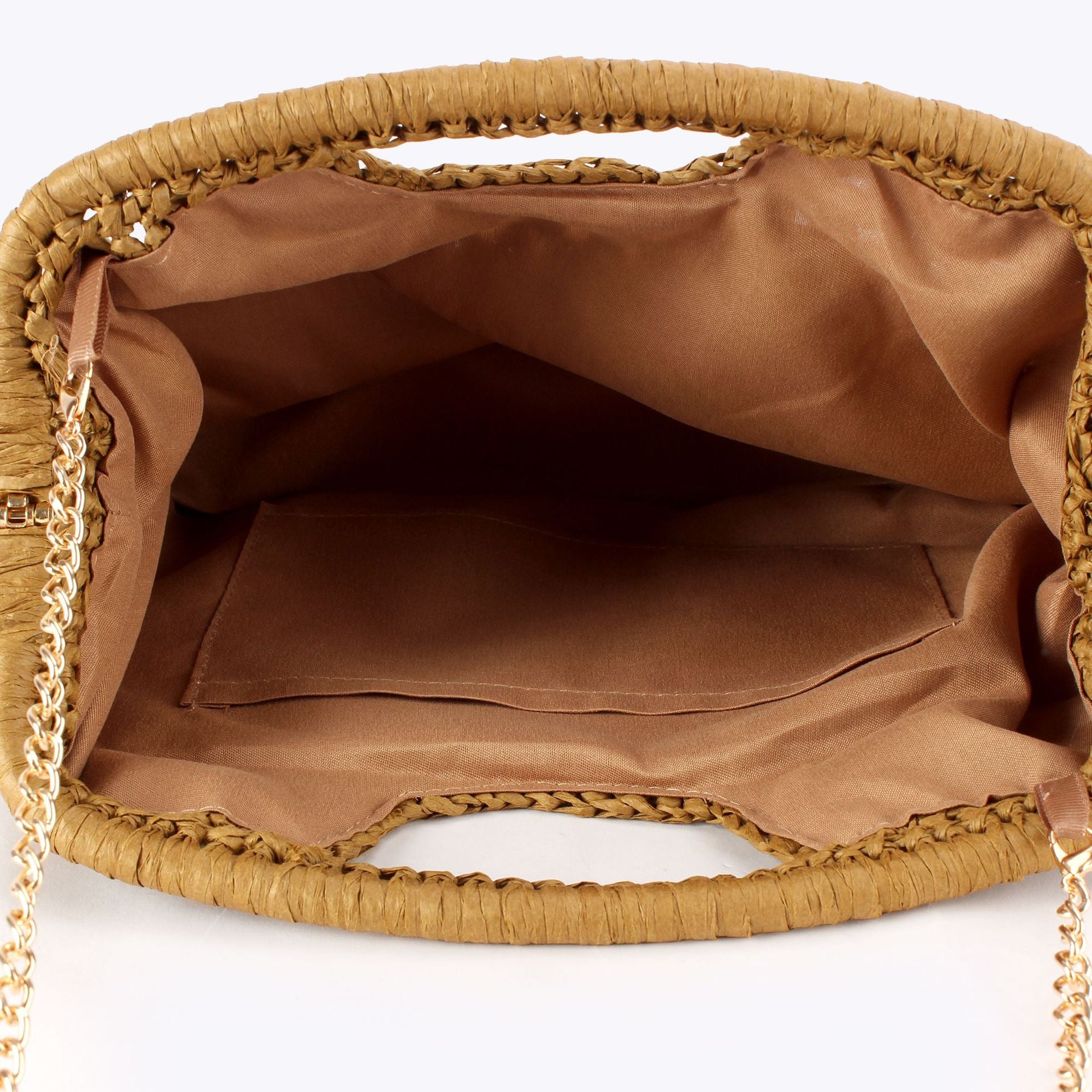 Woven Paper Clutch Convertible Chain Crossbody Bag
