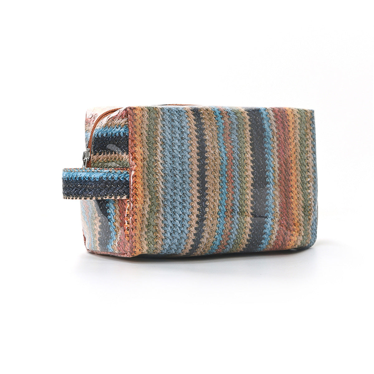 2026 Imitation Straw Waterproof Pvc Cosmetic Bag Large Capacity Cosmetic Storage Bag Wash Bag Bright Fabric Cosmetic Bag
