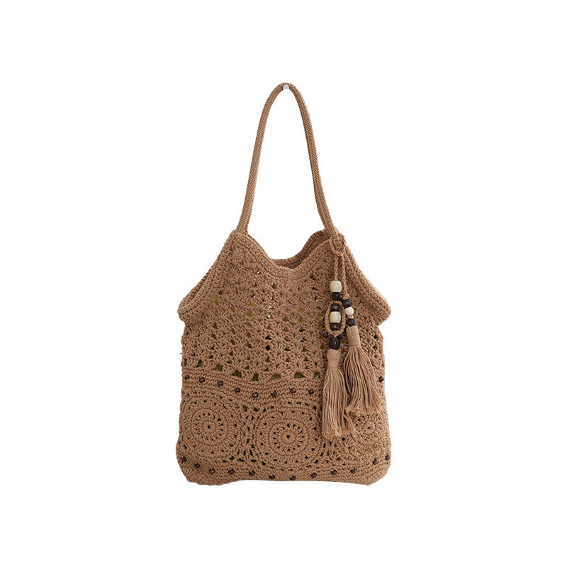 Crochet Cotton Woven Tassel Large Capacity Casual Armpit Commuter Bag