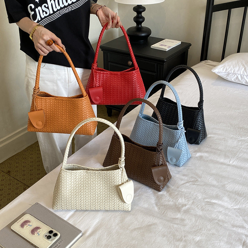 Vintage Woven PU Leather Shoulder Bag