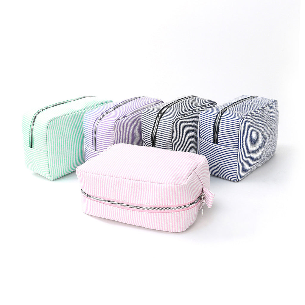 Cross-Border Seersucker Cosmetic Bag Indian Style Striped Portable Storage Bag Mississippi Popular Travel Storage Bag
