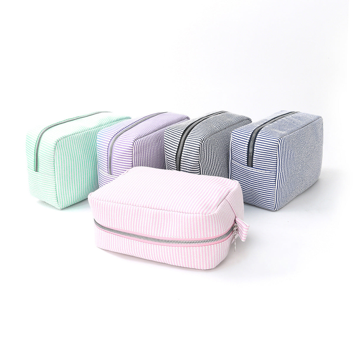 Cross-Border Seersucker Cosmetic Bag Indian Style Striped Portable Storage Bag Mississippi Popular Travel Storage Bag