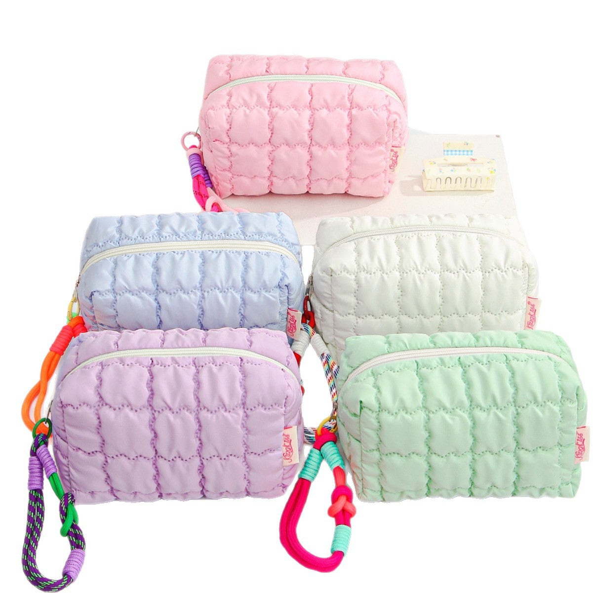 Puff Quilted Octagonal Cosmetic Toiletry Bag