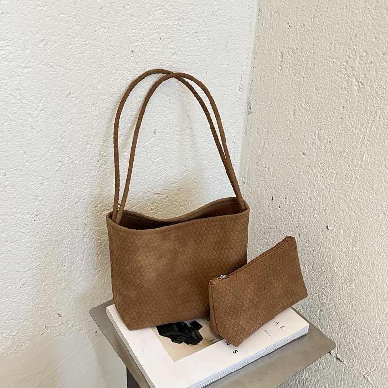 Minimalist Retro Woven Texture Shoulder Bag