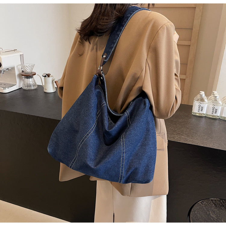 Women Denim Versatile Crossbody Shoulder Tote Bag