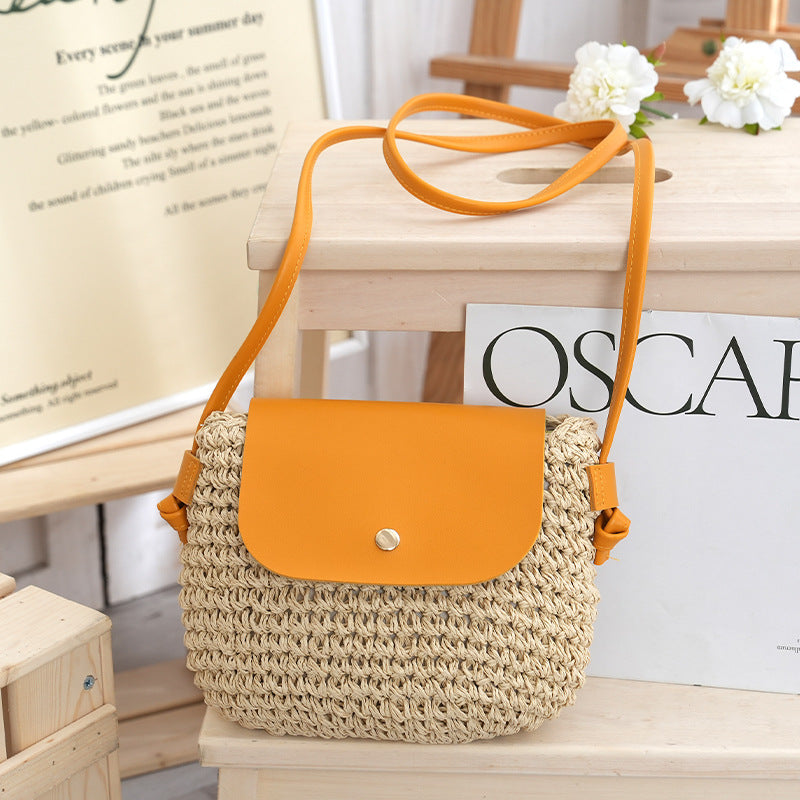 Magnetic Buckle Straw Mini Dumpling Phone Bag