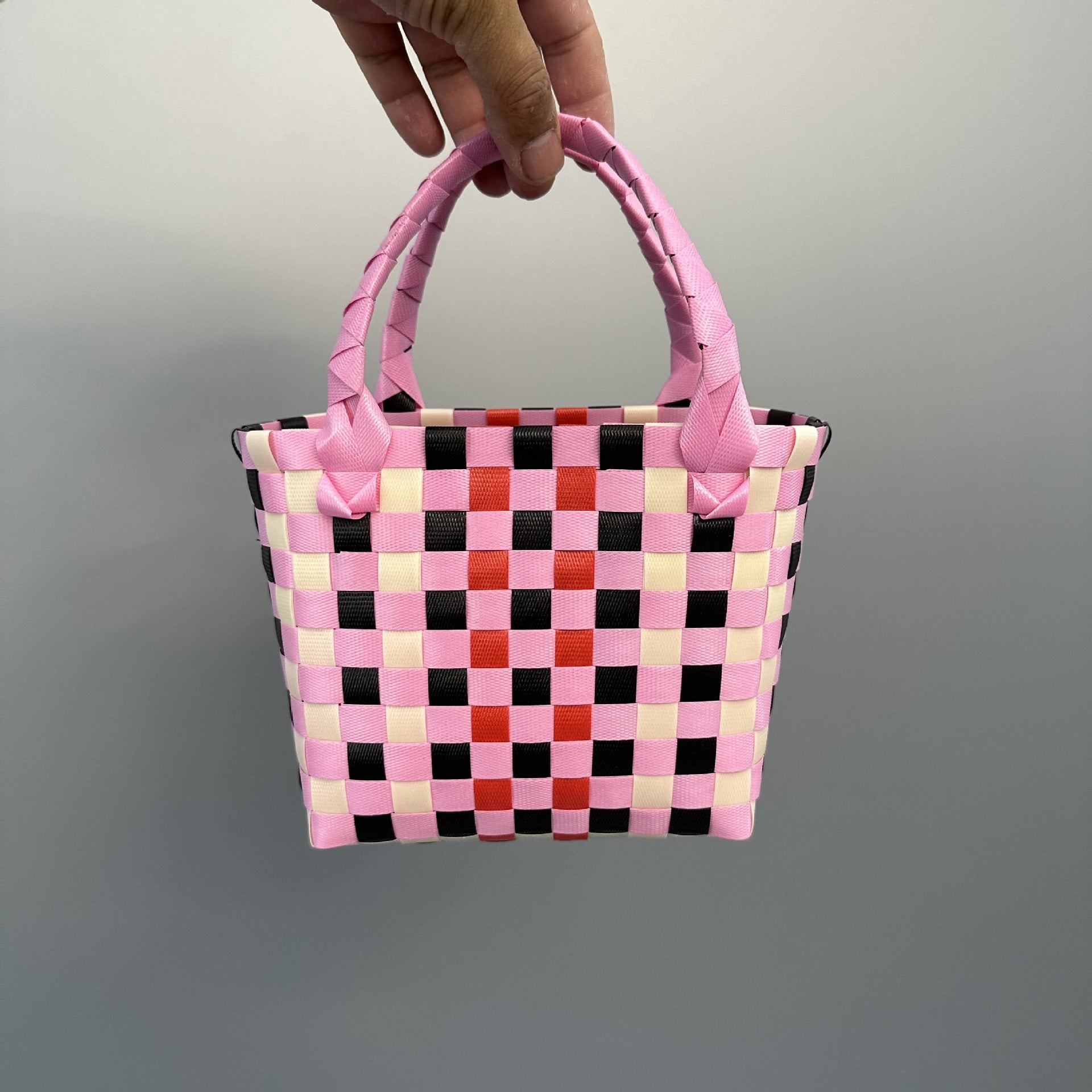 Plastic Woven Small Square Handbag Souvenir Bag
