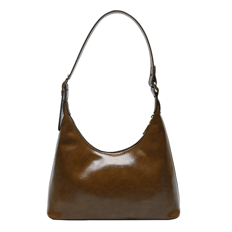 Minimalist PU Shoulder Bag with Modern Hobo Silhouette