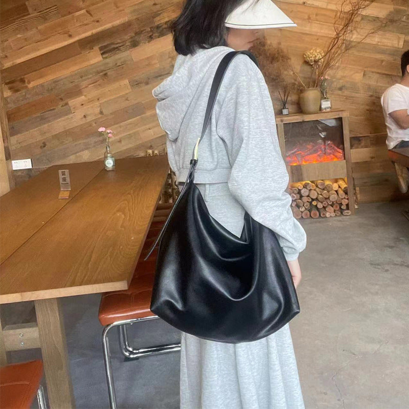 Soft PU Oversized Slouchy Hobo Bag Shoulder Tote with Adjustable Strap