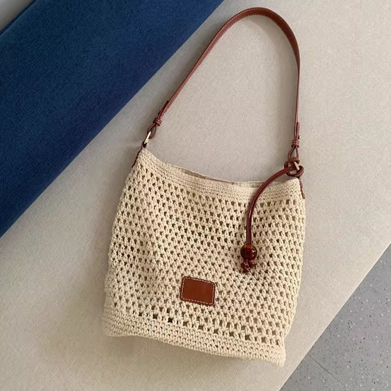 Woven Hollow Tote Beach Shoulder Bag