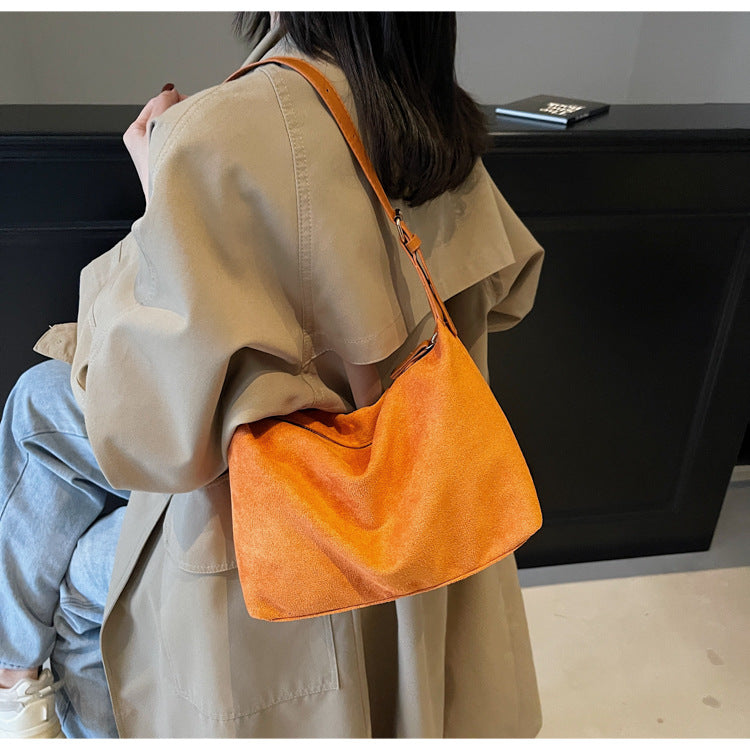 Vintage Crescent Soft PU Leather Baguette Shoulder Bag