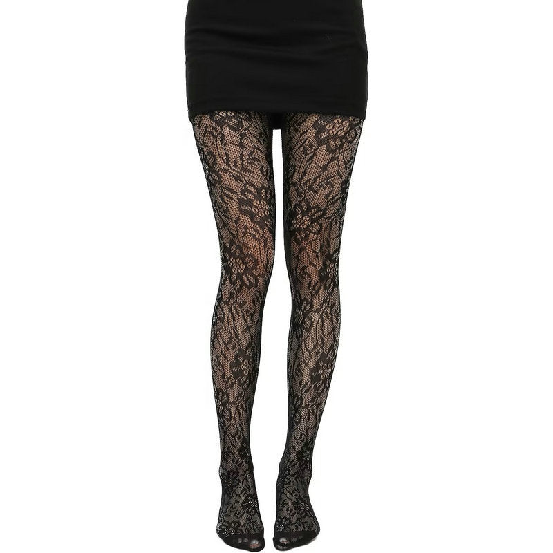 Gothic Pattern Fishnet Tights Skull and Spiderweb Jacquard Pantyhose