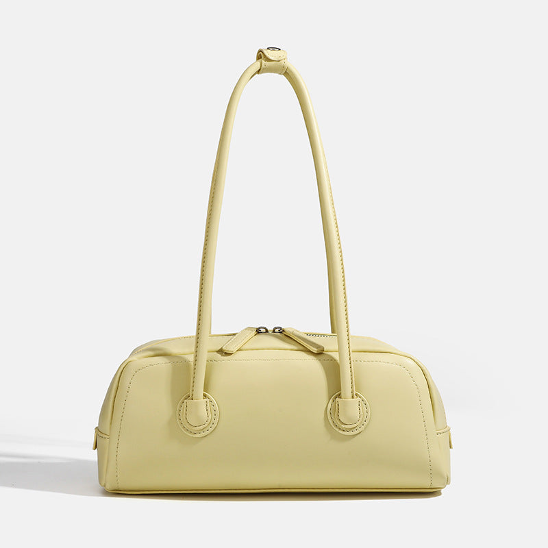 Retro Minimalist Barrel Shoulder Bag Baguette Handbag