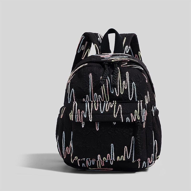 Women Simple Contrast Color Backpack, Versatile College Student Commute Bag