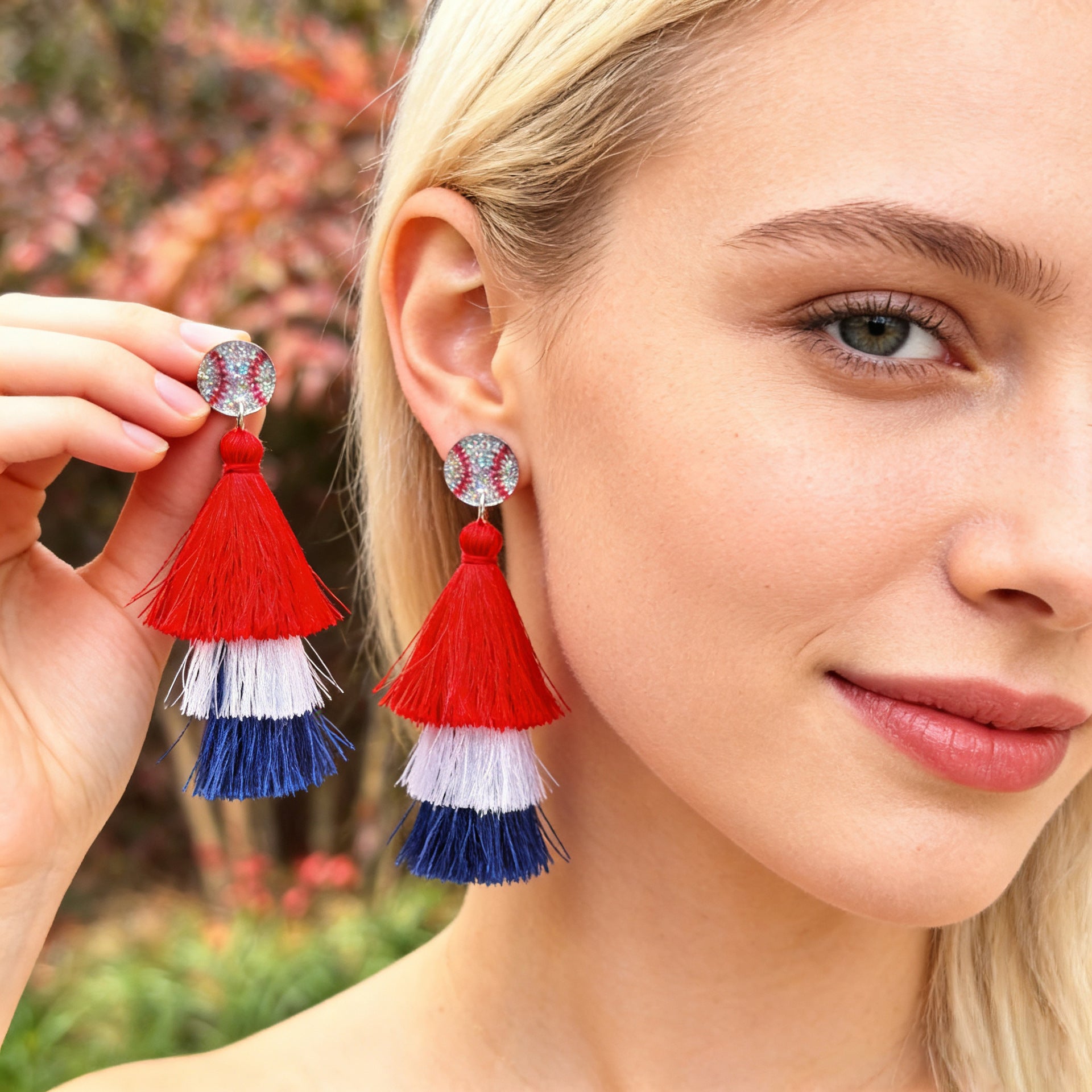 World Cup Independence Day Tassel Earrings