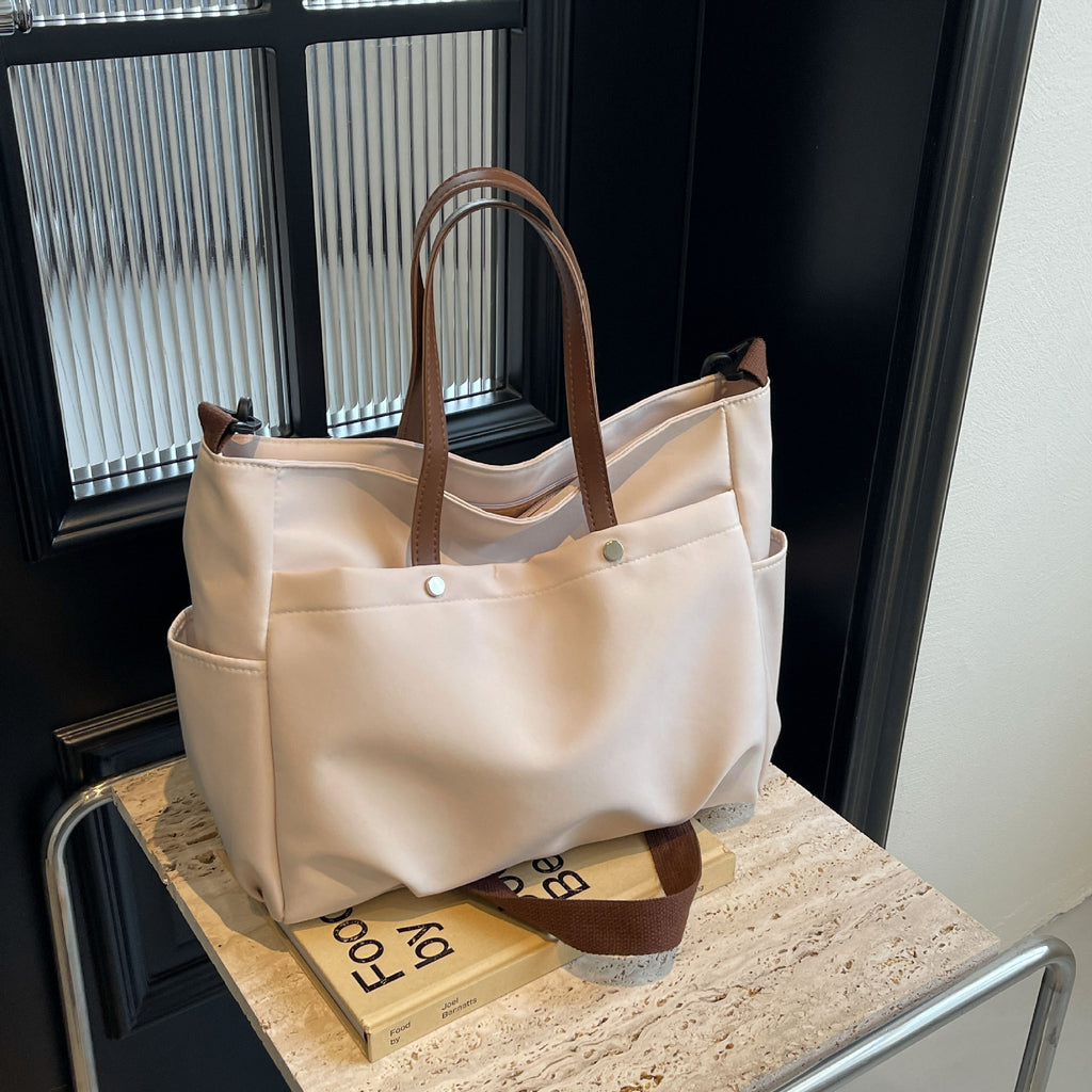 Large Canvas Tote Bag with Adjustable Crossbody Strap