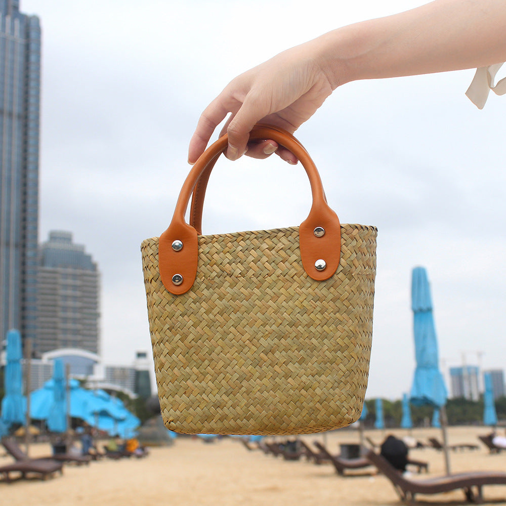 Straw Handwoven Hand-Carrying Mini Beach Bag