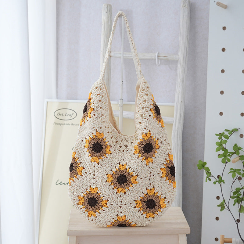 Women Lightweight Large Capacity Casual Woven Bag