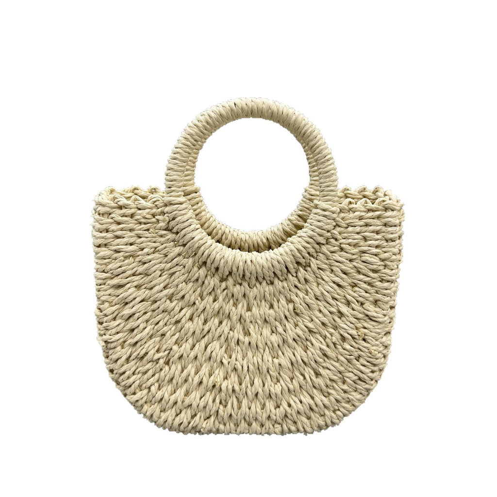 Handwoven Straw Beach Tote Bag