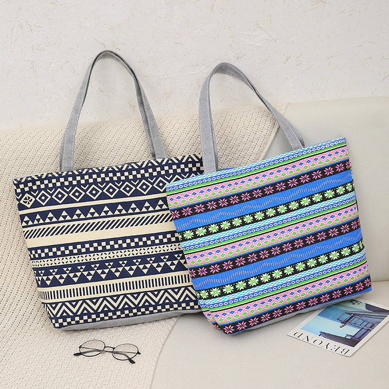 Double-Sided Printed Large Capacity Canvas Tote Bag