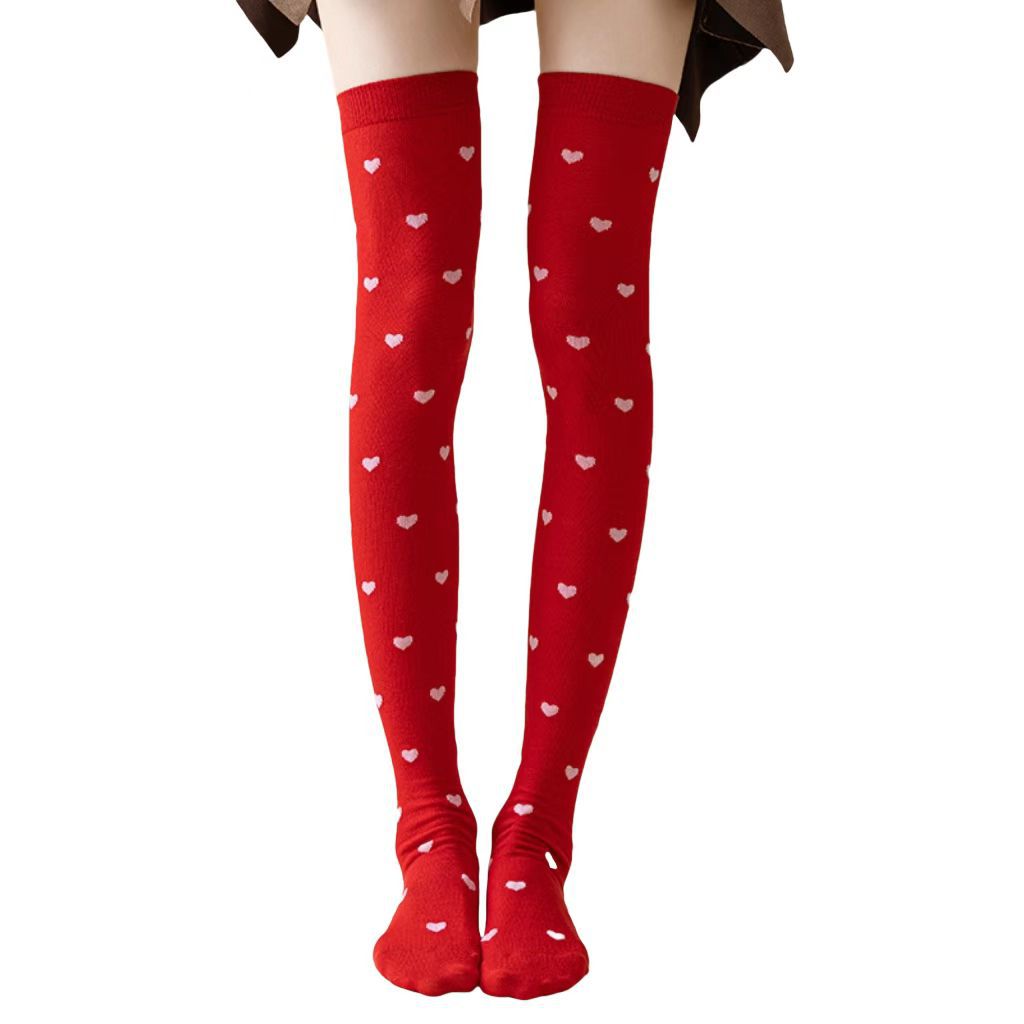 Cross border Valentine's Day date over the knee cotton sock