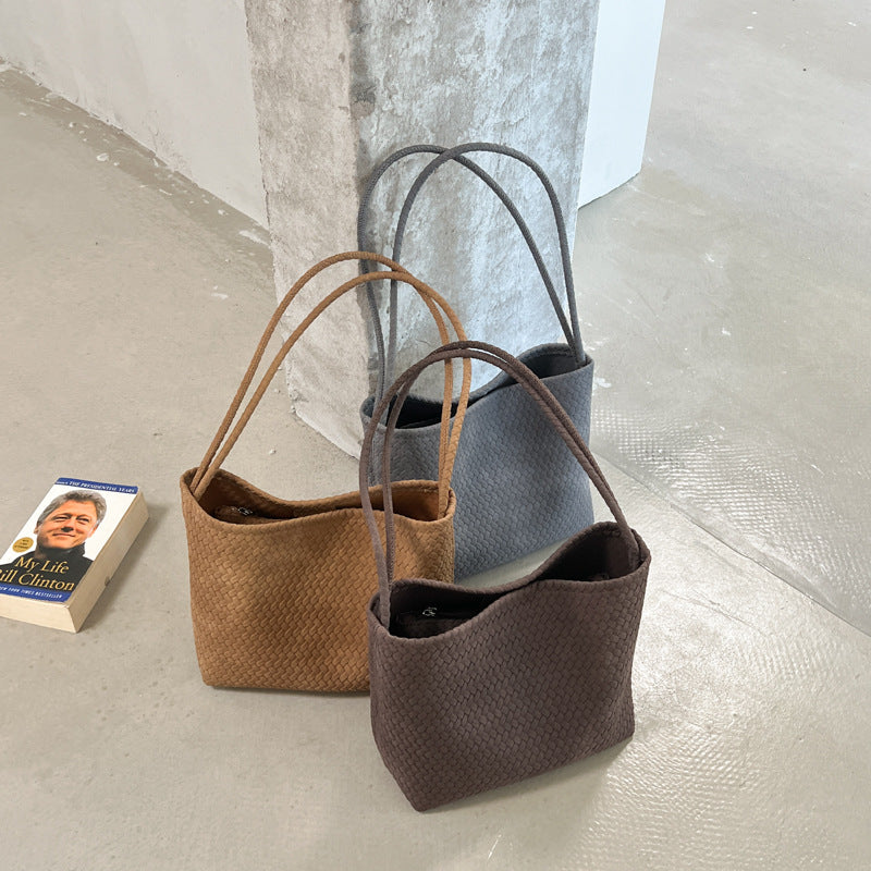 Minimalist Retro Woven Texture Shoulder Bag