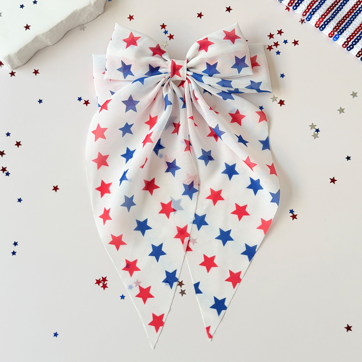 Independence Day Star Stripe Bow Hair Clip