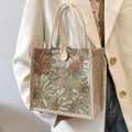 Women Linen Canvas Lunch Bag Handheld