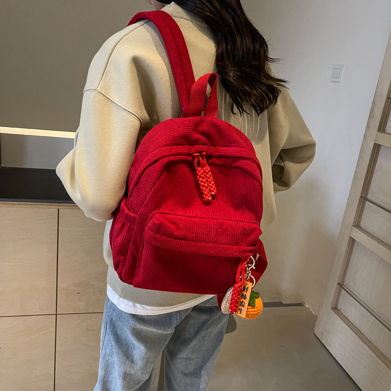 Corduroy Small Forest Casual Backpack