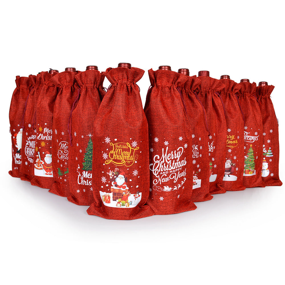 Buffalo Plaid Christmas Drawstring Holiday Gift Bags