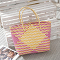 Woven Chevron Pattern Large Beach Tote Bag