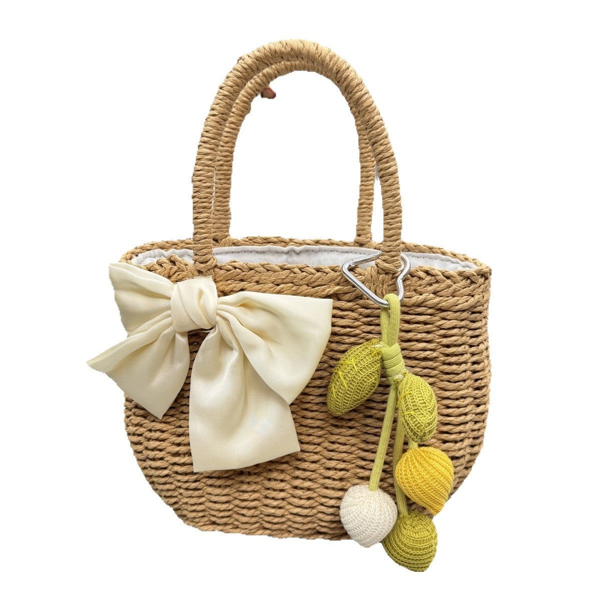 Lined Handwoven Straw Souvenir Bag