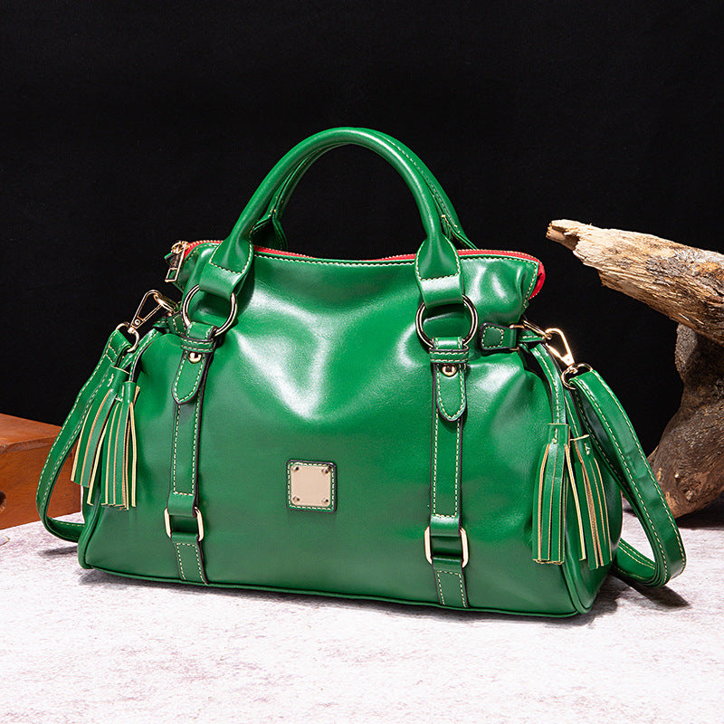 Retro Hand-Painted Soft Portable Shoulder Crossbody Commuter Bag