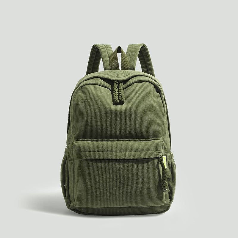 Corduroy Backpack For Women 2026 New Commuter College Student Backpack Casual Versatile Large Capacity Travel Backpack For Men