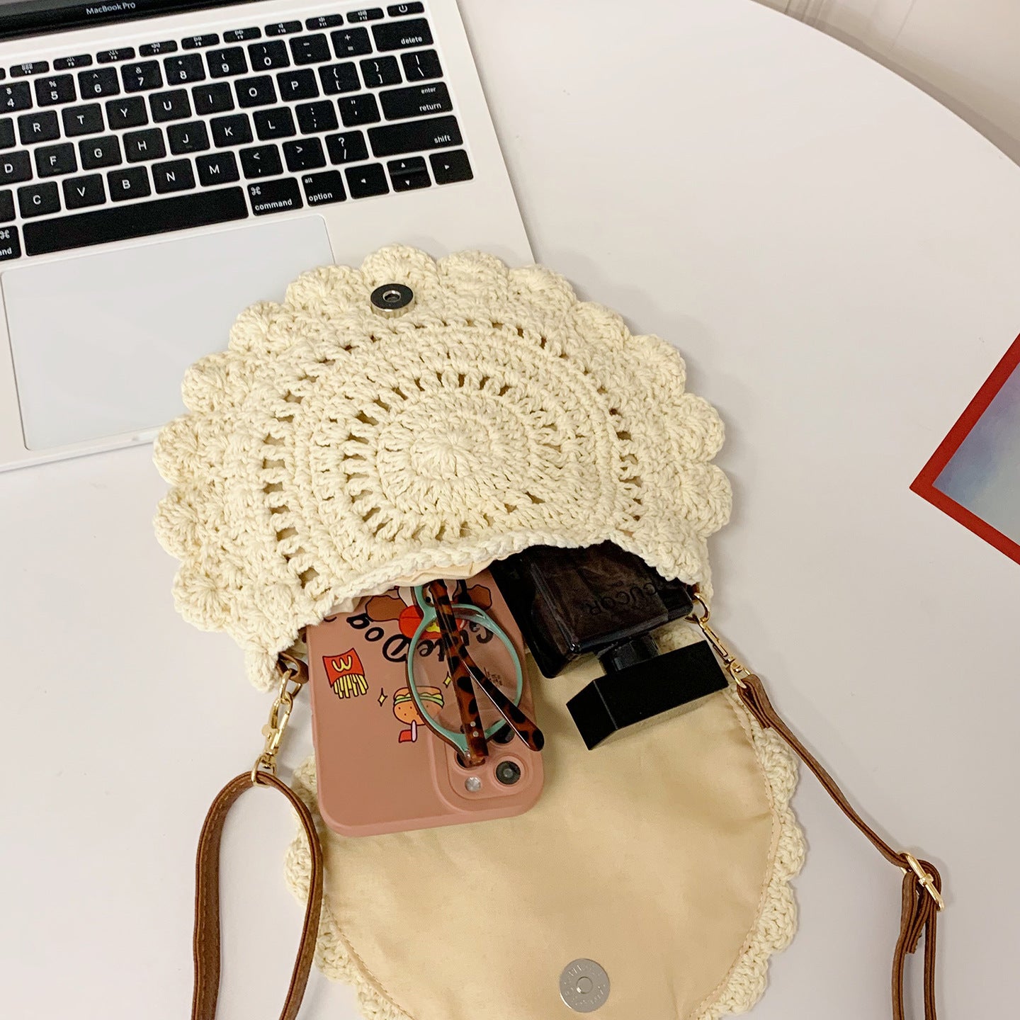 Woven Bag Women'S Summer Knitted Small Crossbody Bag Women'S Casual Versatile Saddle Bag Seaside Vacation Straw Shoulder Bag