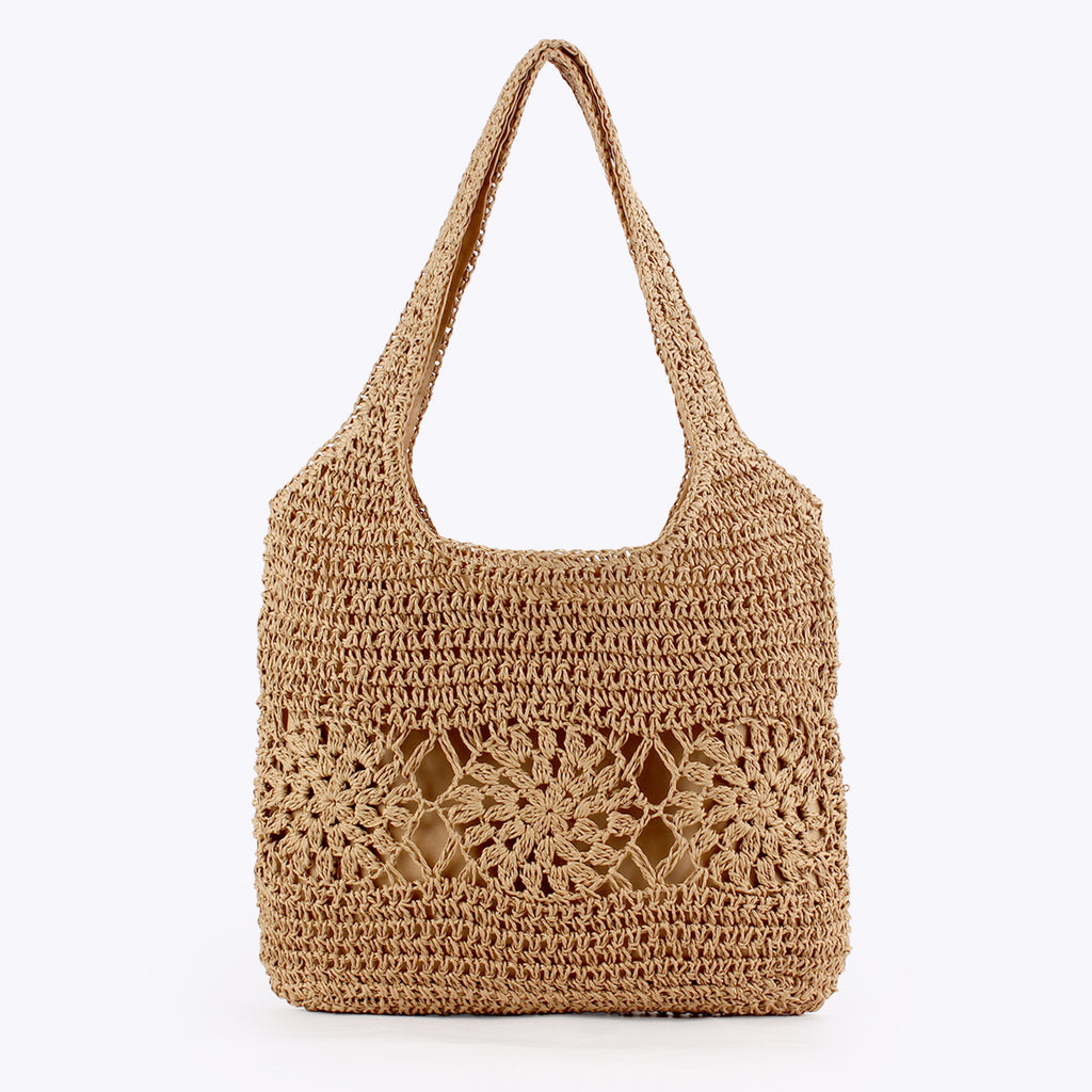 New Woven Shoulder Bag, Beach Vacation Photo, Daily Leisure, Work And Commuting, Versatile, Simple And Niche Women'S Bag